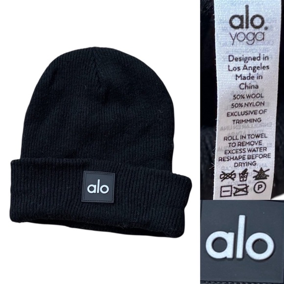 Alo Yoga Everyday Beanie Unisex Size One Size In Black - Picture 2 of 5